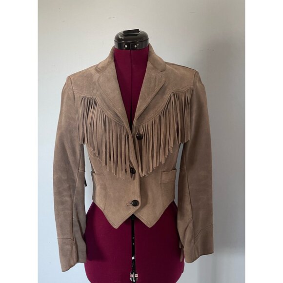 Ms. Pioneer Jackets & Blazers - VIntage 1970s Ms. Pioneer Womens Western Fringe Suede Jacket Size 6